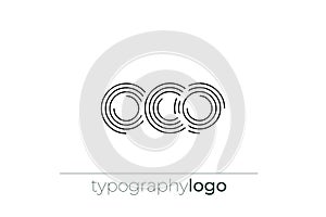 OCO modern geometric typography logo