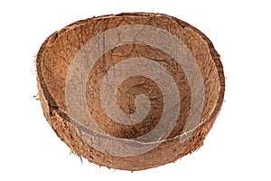 ÃÂ¡oconut empty shell, isolated on white background. Full depth of field