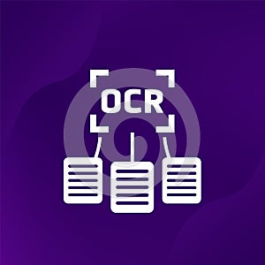 OCR icon for apps, Optical character recognition photo
