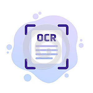 OCR, Optical character recognition vector icon photo