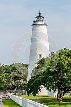 The Ocracoke Lighthouse and Keeper's Dwelling on Ocracoke Island