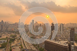 19 Oct 2019, kowloon city district, Top view of Hong Kong city photo
