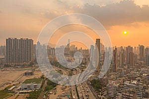 19 Oct 2019, kowloon city district, Top view of Hong Kong city photo