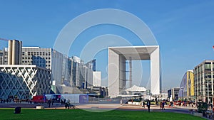 La DÃÂ©fense towers and The `Grande Arche` - Paris, France