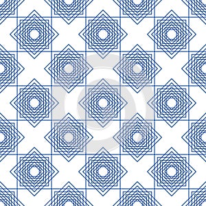 Octa corners star shaped created from several squares shape seamless tiles pattern