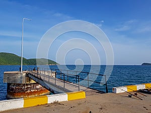 Octa pier pillar errect from the sea water is one of the part of photo