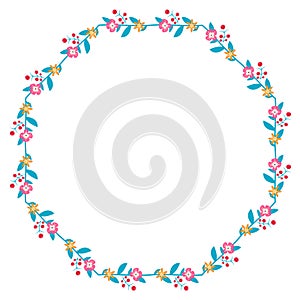 Octagon Frame flower frame wreath floral leaf borders colorful natural cute blossom love green pink decoration