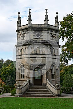 Octagon Tower, Fountains Abbey and Studley Royal Water Garden, nr Ripon, North Yorkshire, England, UK