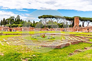 Octagonal fountain at Domus Flavia on Palatine Hill, Rome, Italy