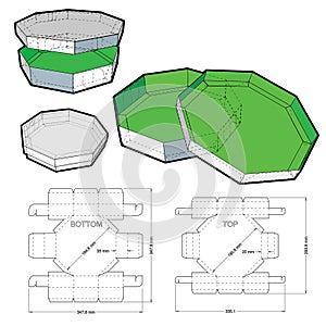 Octagonal self assembly packaging and Die-cut Pattern.