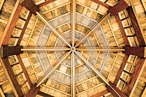 Octagonal wooden ceiling ,Thatch ceiling