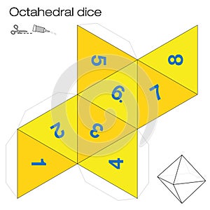 Octahedral Dice Platonic Solid Template