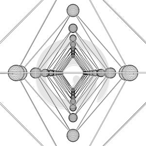 Octahedron DNA Molecule Structure Vector