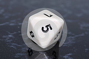 Octahedron shaped dice.