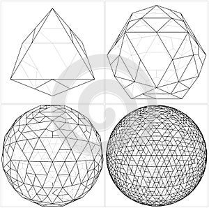 From Octahedron To The Ball Sphere Lines Vector