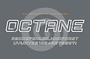 Octane vector display typeface, font, alphabet, typography.