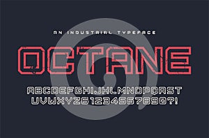 Octane vector display typeface, font, alphabet, typography.