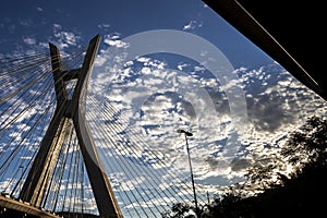 The Octavio Frias de Oliveira bridge is a cable-stayed bridge in south side of Sao Paulo