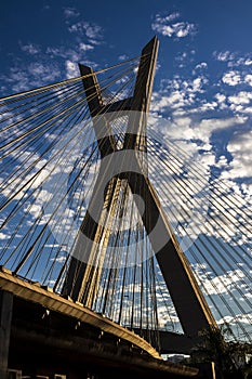 The Octavio Frias de Oliveira bridge is a cable-stayed bridge in south side of Sao Paulo