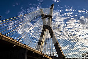 The Octavio Frias de Oliveira bridge is a cable-stayed bridge in south side of Sao Paulo