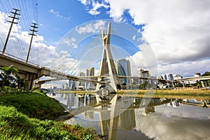 Octavio Frias de Oliveira Bridge in Sao Paulo, Brazil photo