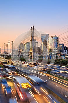 Octavio Frias de Oliveira Bridge in Sao Paulo Brazil photo