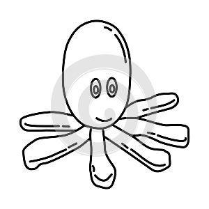 Octo Poochie Dog Toy Icon. Doodle Hand Drawn or Outline Icon Style