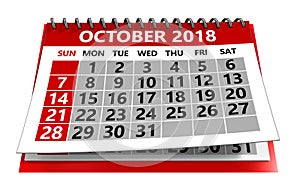 october 2018 calendar