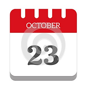 October 23 calendar flat icon