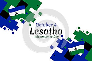 October 4, Happy Independence Day of Lesotho Vector illustration.