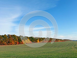 October. Amazing colors of autumn on a clear sunny day