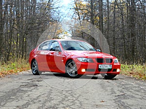 October 16, 2016; Arzamas, Russia; BMW 3 Series E90 Departure outside the city