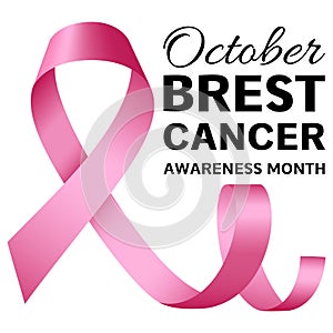 October breast cancer logo, realistic style photo