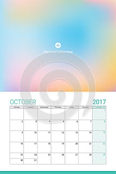 October 2017 calendar