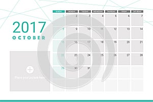 October 2017 calendar