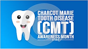 October is Charcot-Marie-Tooth Disease CMT Awareness Month background template. Holiday concept.