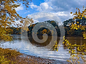 October Fall Colors At The Raritan River In New Jersey