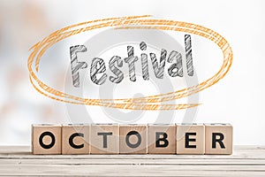 October festival sign made of wood