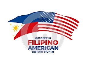 October is Filipino American History Month vector illustration