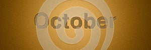 October gold text title for month background design