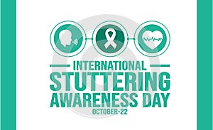 October is International Stuttering Awareness Day background template. Holiday concept.