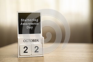 22 october - International Stuttering Awareness Day. Speech disorder. photo