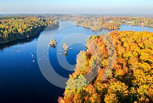 October lake in colors