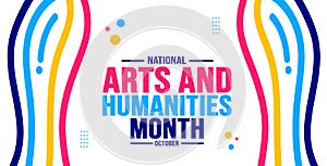 October is National Arts and Humanities Month background template. Holiday concept.