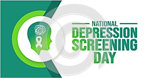 October is National Depression Screening Day background template. Holiday concept.