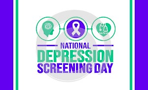 October is National Depression Screening Day background template. Holiday concept.