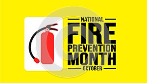 October is National Fire Prevention Month background template. Holiday concept.