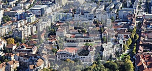Panoramic view of Deva city, Romania.