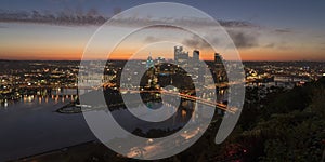 Pittsburgh from Mount Washington, Duquesne Incline and Grandview Overlook showing Pittsburgh skyline and Monongahela and Allegheny photo