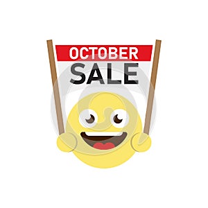 October sale vector icon symbol isolated on white background